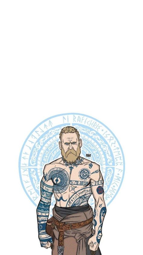 Baldur Tattoo Meaning, Leg Sleeve Tattoos, Leg Tattoo Ideas, Geometric Line Tattoo, Viking Character, Irish Tattoos, Comic Company, Leg Sleeve Tattoo, Black And White Sketches