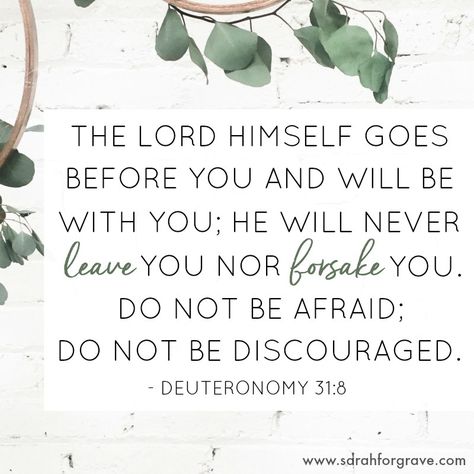 Deuteronomy 31:8 - 6 Biblical Promises for Moments of Doubt | www.sarahforgrave.com Biblical Words Of Encouragement, Biblical Promises, Deuteronomy 31 8, Doubting Yourself, Healing Heart Quotes, Biblical Encouragement, Biblical Inspiration, Biblical Verses, Encouraging Scripture