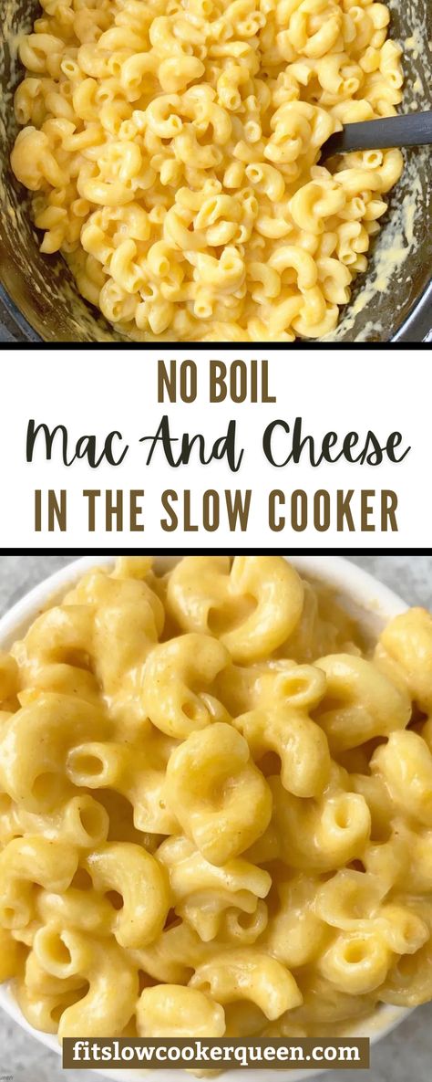 This mac & cheese recipe only uses a few ingredients one of which is uncooked pasta. Make this easy comfort food in your slow cooker. Just dump your ingredients in the Crockpot and cook! No pre-boiling the noodles. The perfect slow cooker recipe for families, perfect for large gatherings or the holidays. Slow Cooker Mac And Cheese Healthy, Crock Pot Mac And Cheese With Bread Crumbs, Slow Cooker Mac And Cheese No Velveeta, Crockpot Mac And Cheese Recipe Easy No Boil, Crockpot Mac And Cheese Without Velveeta, Crockpot Mac And Cheese Recipe Velveeta No Boil, No Boil Crock Pot Mac And Cheese, Homeade Mac N Cheese Crockpot, Crockpot Mac And Cheese Recipe No Velveeta