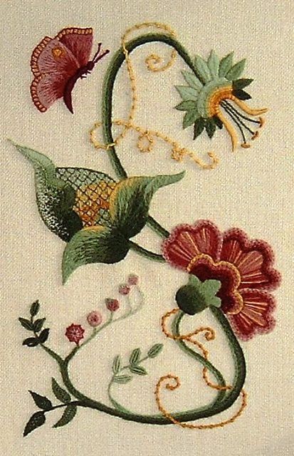 Bordado Jacobean, Jacobean Embroidery, Crewel Embroidery Patterns, Crewel Embroidery Kits, Chandler Riggs, Pola Sulam, Brazilian Embroidery, 자수 디자인, Crewel Embroidery