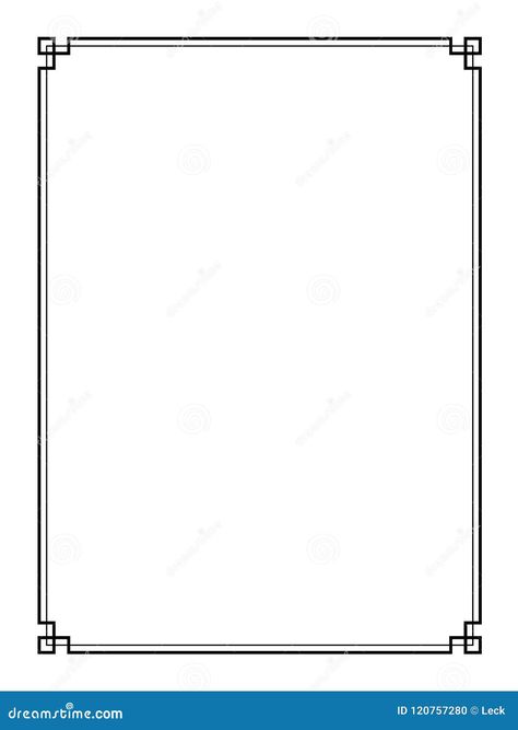 Vector simple page border for fine decorations design Calligraphy Borders Simple, Simple Black Border Design, Page Borders Design Simple, Minimalist Border Design, Simple Page Borders, Calligraphy Borders, Line Border, Bond Paper Design, Page Borders Design