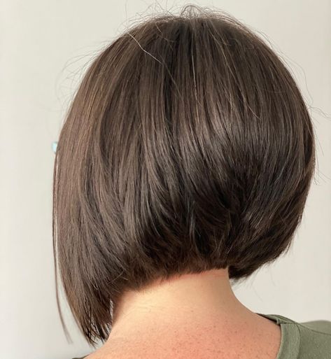 50 Inverted Bob Haircuts Women Are Asking For in 2020 - Hair Adviser Inverted Bob Hairstyles For Fine Hair Over 50, Aline Bob Back View, Graduate Bob Haircut, Bob Long In Front Short In Back, Graduated Bob Hairstyles For Fine Hair, Short Graduated Bob Hairstyles, Stacked Bob Hairstyles With Bangs, Inverted Bobs For Fine Hair, Angled Inverted Bob