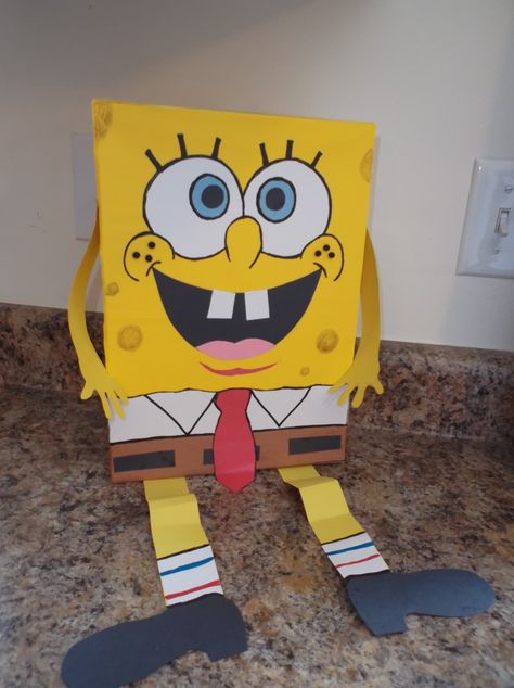 Spongebob Valentine Box Spongebob Valentine Box Ideas, Valentines Boxes Diy, Spongebob Valentines, Valentine Card Boxes, Jack Valentine, Spongebob Crafts, Diy Valentine's Box, Valentines Box Ideas, Fat Duck