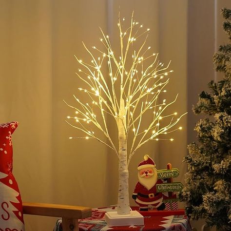 Amazon.com: 144 LED Artificial Tree Lamp with Timer, DIY Birch Tree with LED Lights, Lighted up Tree Lamp USB/Battery Powered, Fairy Light Spirit Tree for Table Home Wedding Bedroom Christmas (Warm White) : Home & Kitchen Diy Birch Tree, Light Spirit, Spirit Tree, Battery Powered Fairy Lights, Wedding Bedroom, Light Up Tree, Turn The Lights Off, Bedroom Christmas, Led Tree