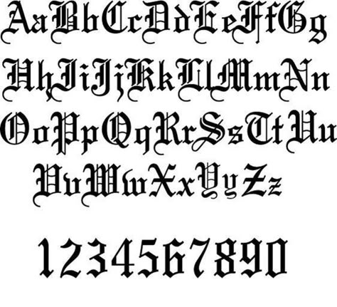 Old English Font Clipart files for Cricut Old English - Etsy Blackletter Tattoo, Font Gothic, Numbers Tattoo, Tattoo Lettering Alphabet, Gothic Alphabet, Tattoo Fonts Alphabet, Old English Letters, Fonts Tattoo, Fonts For Tattoos