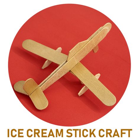 #kidscraft #airplane #icecreamstick #popsiclestick  Ice Cream Stick Airplane - Easy Craft Ideas for Kids Easy Craft Ideas For Kids, Ice Cream Stick Craft, Kids Fathers Day Crafts, Ice Cream Sticks, Airplane Crafts, Transportation Crafts, Easy Craft Ideas, Stick Crafts, Ice Cream Stick