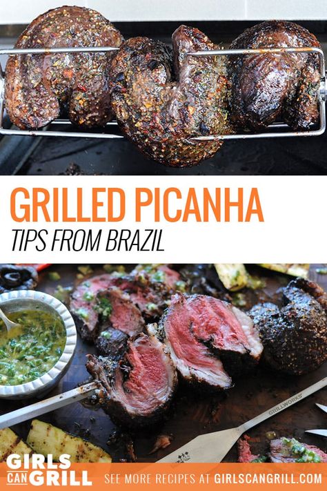 Picanha is the prized steak cut of Brazil. Learn about its history, where to buy it and a few different ways to grill it from my South American BBQ friends. Brazilian Steak Seasoning, Picanha Steak Recipe Grill, Brazilian Picanha Recipe, Brazilian Picanha, Picanha Steak Recipe, Picanha Recipe, Grilled Picanha, Churrasco Recipe, Picanha Steak