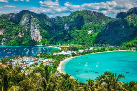 Tropical Island Koh Phi Phi Island Krabi Province Thailand Photo Wallpaper Hd 4300×2867 #4K #wallpaper #hdwallpaper #desktop Krabi Thailand, Phi Phi Island, Koh Phangan, Beach City, The Tourist, Destination Voyage, Phuket Thailand, Beaches In The World, Koh Samui