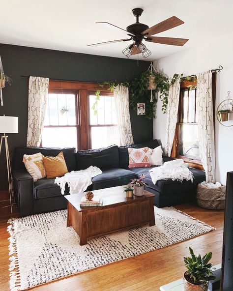 Happy Saturday! ☺️ . . . . #littleiowabungalow #mybohoretreat #mybohoabode #makingmyhaven #brightspaceswelove #mybotanicalbungalow… Rustic Living Room, Living Room Inspo, A Living Room, Happy Wednesday, Cozy Living Rooms, My New Room, Living Room Inspiration, Cozy Living, Home Fashion