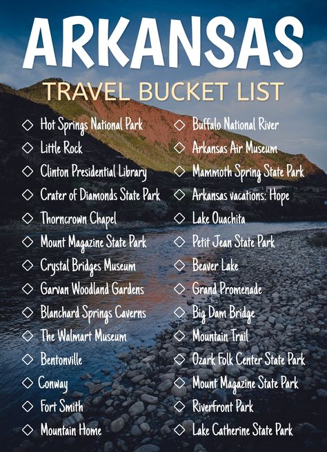 State Bucket List, Google Docs Templates, Bucket List Template, Family Experiences, Arkansas Vacations, Vacay Ideas, Midwest Region, Usa Bucket List, Arkansas Travel