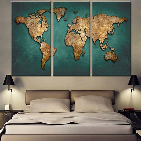 Canvas Art Green, World Map Mural, World Map Wall Decor, Green World, Map Canvas Art, World Map Art, World Map Canvas, Map Wall Decor, Wall Canvas Painting