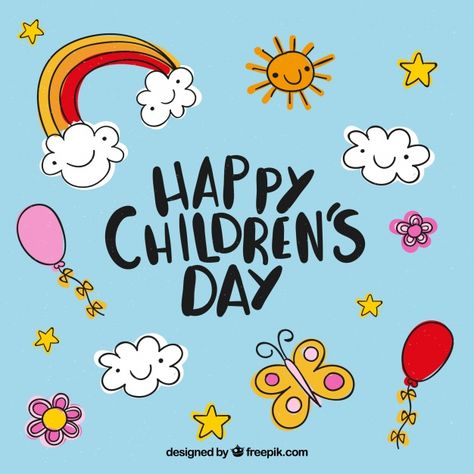 Childrens day design with elements Free Vector Childrens Day Quotes Kids, Happy Children's Day Poster Design, Happy Children's Day Ideas, Children Day Poster Design, Happy Children's Day Quotes, Children Day Quotes, Childrens Day Poster, Children's Day Quotes, Childrens Day Poster Design