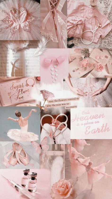 Ballerina Lockscreen, Princess Lockscreen Aesthetic, Pink Ballet Aesthetic Wallpaper, Dance Collage Wallpaper, Ballet Lockscreen, Princess Core Wallpaper, Wallpaper Bailarina, Ballet Core Wallpaper, Ballet Aesthetic Wallpaper