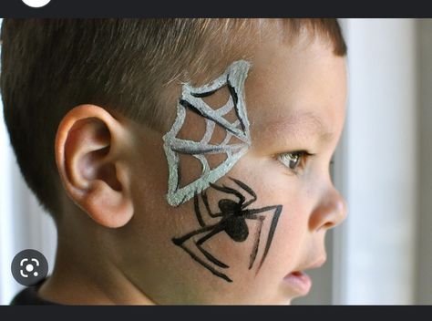 Face Paint For Beginners, Spider Face Paint, Kids Face Painting Easy, Spider Face Painting, Easy Face Painting, Paint For Beginners, Easy Face Painting Designs, Halloween Face Paint, Spider Face