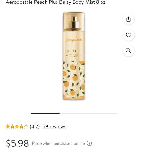 Smells delicious.it smells like peach rings. I'm in love. Got it at Walmart. Aeropostale Peach Plus Daisy Body Mist 8 oz 5.98 @aeropostale @walmart #bodymist #aeropostale #perfume #peachrings #walmart Aeropostale Body Mist, Aeropostale Perfume, I'm In Love, Peach Rings, Body Mist, Im In Love, Got It, Aeropostale, Mist