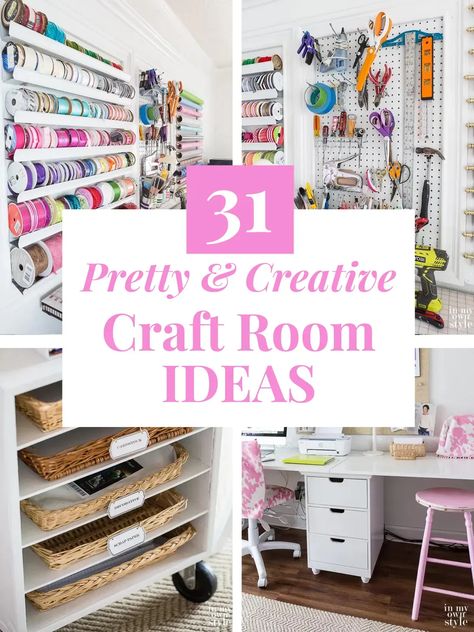 Crafting doesn't have to be expensive - you can turn any room in your home into a craft room without breaking the bank! With some careful shopping and creative thinking, you can create a craft room that is both functional and affordable. From storage solutions to essential supplies and decorations, there are plenty of budget-friendly ideas to help you get started. With these craft room ideas on a budget, you can transform your home into the creative space of your dreams! How To Organize A Craft Room, Vintage Craft Room Ideas, Craft And Office Room Ideas, Cheap Craft Room Storage Ideas, Craft Space Ideas Workspaces, Craftrooms Ideas Work Spaces, Craft Room Closet Organization, Craft Room Shelving Ideas, Craft Room Ideas Design