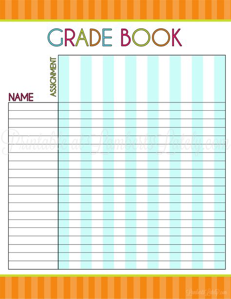 I love this bright and colorful 2017-2018 printable teacher planner! It has so many useful pages, like a grade tracker, weekly/monthly calendars, lesson plans, and small group tracker (all with pretty bright & colorful striped backgrounds). The best part is this template is free! Grade Book Printable, Free Teacher Binder, Free Lesson Planner, Printable Teacher Planner, Grade Book Template, Teacher Grade Book, Editable Teacher Planner, Teacher Planner Templates, Lesson Plan Book