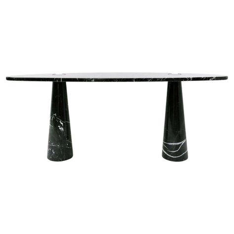 Listed on VNTG.com: Angelo Mangiarotti Eros Black Marble Console Table in Nero Marquina | #vntg #vintage Black Marble Console, Antique Console Table, Round Marble Dining Table, Console Table Design, Marble Console Table, Marble Console, Nero Marquina, Live In Style, Marble Side Tables