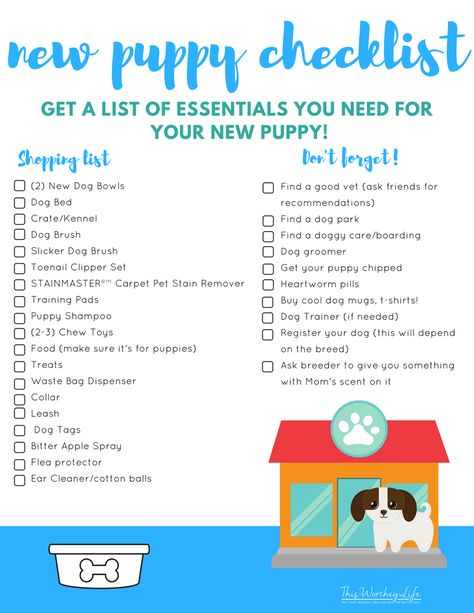 Are you getting a new puppy? We put together a list of what you will need to care for your new puppy. Get our list of New Puppy Essentials Checklist and FREE printable on the blog! Getting A New Puppy, Puppy Training Biting, Training Journal, Puppy Essentials, Puppy List, New Puppy Checklist, Puppy Life, Puppy Checklist, Puppy Things