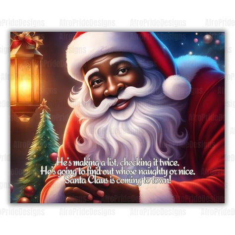 African American Christmas Puzzle, Black Santa, Unique Stocking Stuffer, Gift for Her/Him, 100/250/500/1000 Piece Puzzles, Black Owned Shops by AfroPrideDesigns on Etsy Black People Christmas, Afrocentric Home Decor, Afrocentric Home, Kwanzaa Gifts, African American Christmas, African Christmas, Holiday Centers, Santa Art, Unique Stocking Stuffers