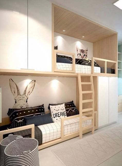 Bed For Girls Room, Bunk Bed Rooms, Beds For Small Rooms, Aesthetic Bed, Closet Bed, Bed In Closet Ideas, Bunk Beds With Stairs, Bunk Rooms, Tiny Bedrooms