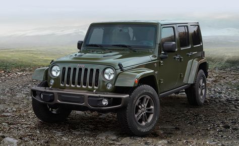 2016-Jeep-75th-Anniversary-Edition-PLACEMENT Green Jeep Wrangler, 4 Door Jeep Wrangler, Green Jeep, Jeep Brand, 2016 Jeep Wrangler, 2017 Jeep Wrangler, Dream Cars Jeep, 2016 Jeep, Jeep Rubicon