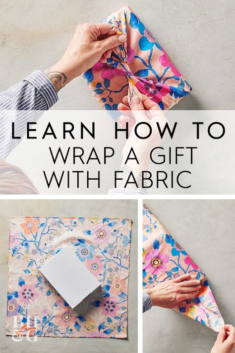 Fabric Wrapped Presents, Wrap Gifts With Fabric, Wrap Presents With Fabric, Wrapping With Fabric Ideas, Cloth Wrapped Gifts, Wrapping Presents With Fabric, How To Wrap A Gift With Fabric, Fabric Present Wrapping, Cloth Wrapping Paper