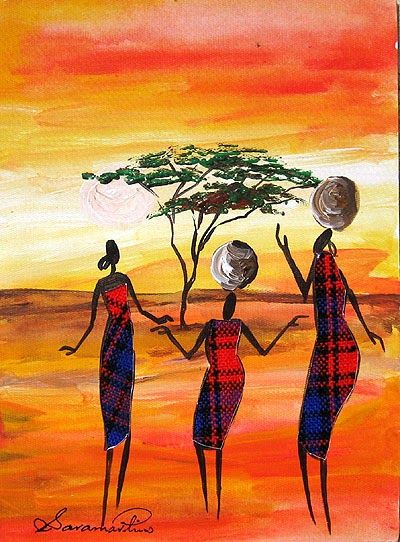 SARAH SHIUNDU  I love the colors and lines ... more on the page ...  . Kenyan Artists, African Drawings, Black Power Art, African Inspired Decor, African Quilts, Arte Do Kawaii, Afrique Art, African Paintings, Afrikaanse Kunst