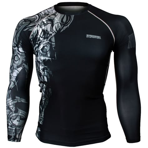 Gym Compression Shirt, Black Long Sleeve Sports Rash Guard, Breathable Compression Gym T-shirt, Jiu Jitsu Rash Guards, Technical Sports Compression T-shirt, High Intensity Workout, Sports Gear, Rash Guard, Gym Wear