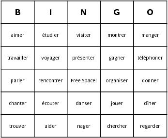 a group of er verbs in a bingo game People Bingo, French Body Parts, Long E Words, Human Bingo, Spanish Adjectives, Sight Word Bingo, Bingo Card Template, Word Bingo, Bingo Template