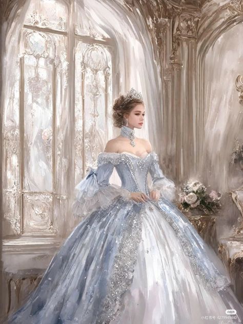 Blue Xv Dresses, 1800 Dresses Victorian Ball Gowns, Royal Core Outfits, Royal Outfits Aesthetic, Royal Dress Aesthetic, Blue Princess Aesthetic, Gown Aesthetic, Royal Family Fashion, Royalty Dress