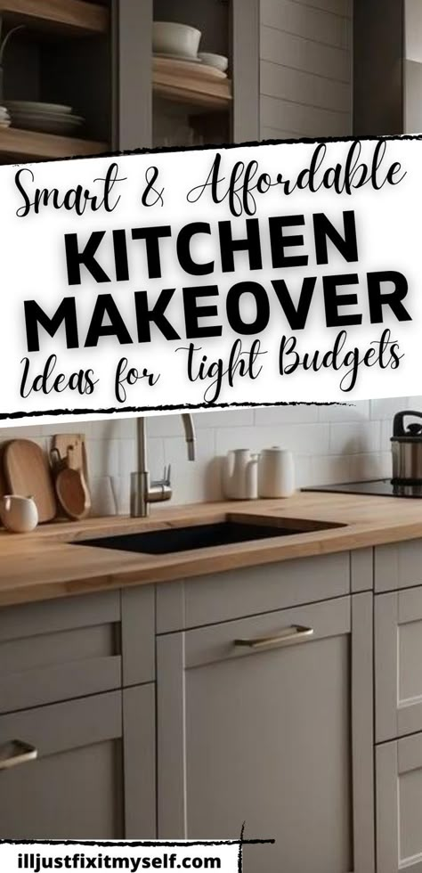 Affordable kitchen transformation ideas Cheap Kitchen Updates, Cheap Kitchen Renovations, Budget Friendly Kitchen Remodel, Budget Small Kitchen, Kitchen Cabinets On A Budget, Budget Friendly Kitchen, Small Kitchen Ideas On A Budget, Cheap Kitchen Makeover, Small Kitchen Renovations