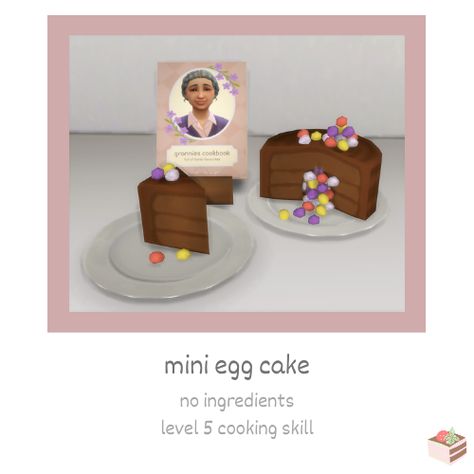 Mini Egg Cake, Sims4 Food, Sims 4 Kitchen, Sims Houses, Egg Cake, Mini Egg, Sims 4 Body Mods, Sims Games, Sims 4 Dresses