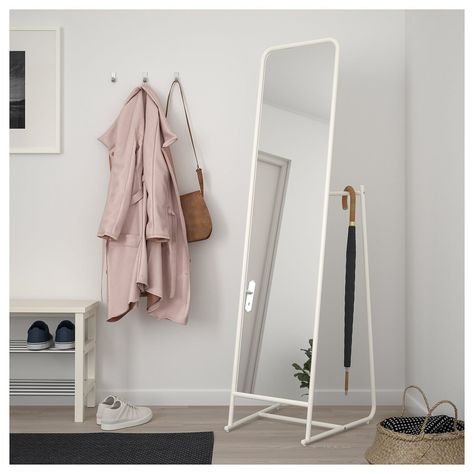 Knapper Floor Mirror Lacquered Mirror, Ikea Mirror, Floor Standing Mirror, Ikea Bedroom, Free Mirror, Clothes Rail, Ikea Pax, Standing Mirror, Bedroom Mirror