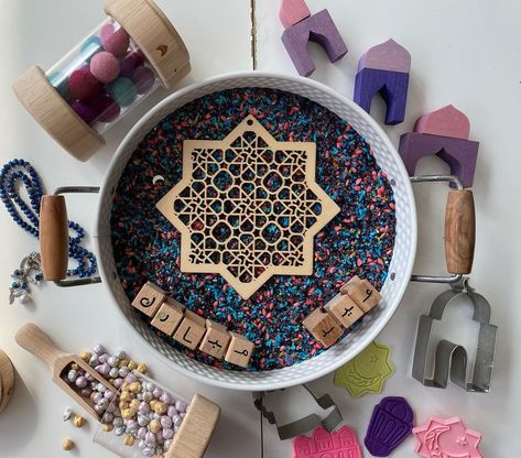 Mariam on Instagram: “Anyone else excited Eid is soon! Today’s sensory play is definitely getting us in the spirit and ready for Eid 🤩. #eid2022 #eid…” Ramadan Activities For Kids Ideas, Ramadan Activities For Kids, Ramadan Activities, Sensory Boxes, Heritage Month, Kids Ideas, Sensory Play, The Spirit, Ramadan