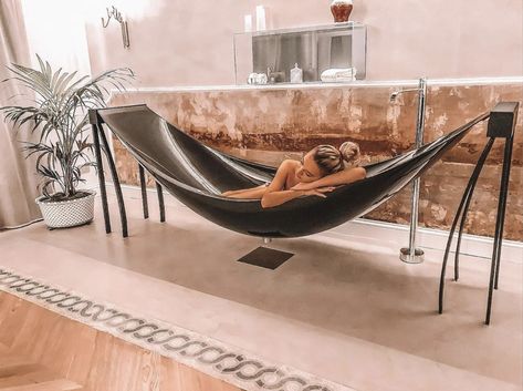 Hammock Tub, Hammock Bath, Bath Freestanding, Interrior Design, Modern Luxury Bathroom, Hotels Around The World, Indoor Hammock, Bath Tubs, Freestanding Bath