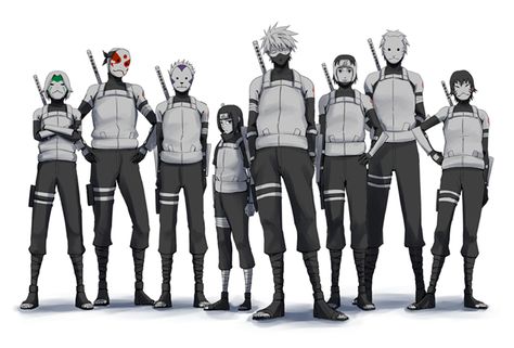 Team Ro lead by Kakashi Itachi Anbu, Anbu Mask, Yamato Naruto, Kon Bleach, Kakashi Anbu, Kurama Naruto, Oc Manga, Naruto Oc Characters, Naruto Images