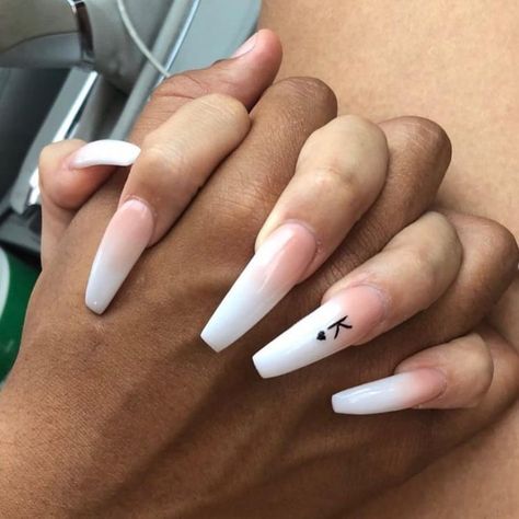 💓 poѕт page ✨ on Instagram: “Would You Ever Get Someone’s Initials On Your Nails ? 🤣” Red Acrylic Nails, Edgy Nails, White Acrylic Nails, French Tip Acrylic Nails, Long Square Acrylic Nails, Unique Acrylic Nails, Pink Acrylic Nails, Square Acrylic Nails, Prom Nails