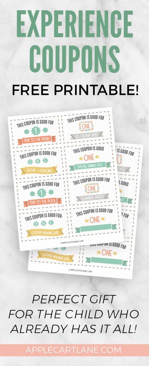 Coupon Book For Daughter, Printables Organizational, Christmas Coupons, Diy Coupons, Free Printable Coupons, Christmas Experiences, Diy Gifts For Mom, Birthday Coupons, Diy Kids Toys