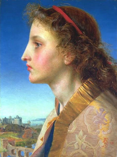 Frederick Sandys ‘Oriana’, 1861 Frederick Sandys, Pre Raphaelite Paintings, Everett Millais, Pre Raphaelite Brotherhood, Joshua Reynolds, Pre Raphaelite Art, Gabriel Rossetti, John Everett Millais, Dante Gabriel Rossetti