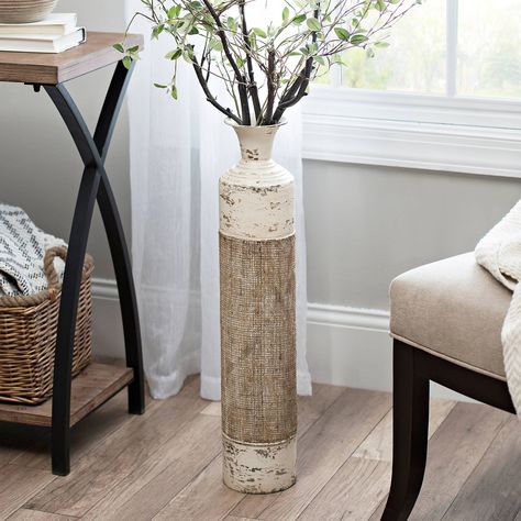 HouseTreasuresShop.etsy.com Tall Vases Decor Living Room, Floor Vase Decorating Ideas, Tall Floor Vase Decor, Tall Floor Vase Ideas, Floor Vase Arrangement, Floor Vases Decor, Rustic Floor Vase, Vases Decor Living Room, Tall Vase Decor