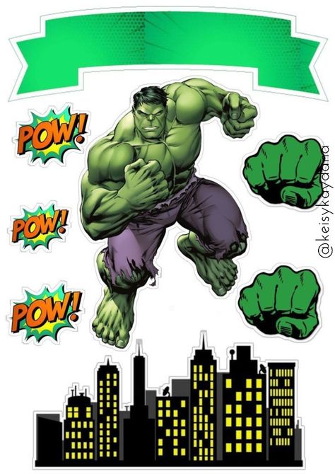 Hulk Png, Bolo Hulk, Hulk Birthday Cakes, Hulk Theme, Avengers Cake Topper, Superhero Cupcake Toppers, Camo Birthday Party, Hulk Birthday Parties, Hulk Party