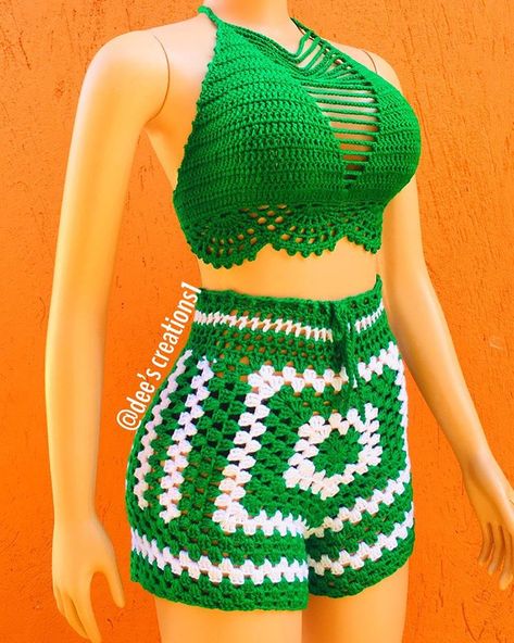 Crochet Skirt Outfit, Crochet Shorts Pattern, Crochet Two Piece, Crochet Lingerie, Crochet Bra, Crochet Pants, Crochet Ladies Tops, Crochet Short, Crochet Tops Free Patterns