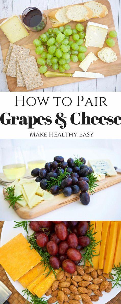 Grapes and cheese are the perfect appetizer for any occasion or party, no matter the time of year. Here are three cheese platter ideas to meet any need or level of sophistication. #wineandcheese Grapes And Cheese Platter, Cheese And Grape Platter, Easy Cheese Platter Ideas, Mini Cheese Platter, Easy Cheese Platter, Meat And Cheese Tray Ideas, Cheese Plate Ideas, Simple Cheese Platter, Cheese Party Trays