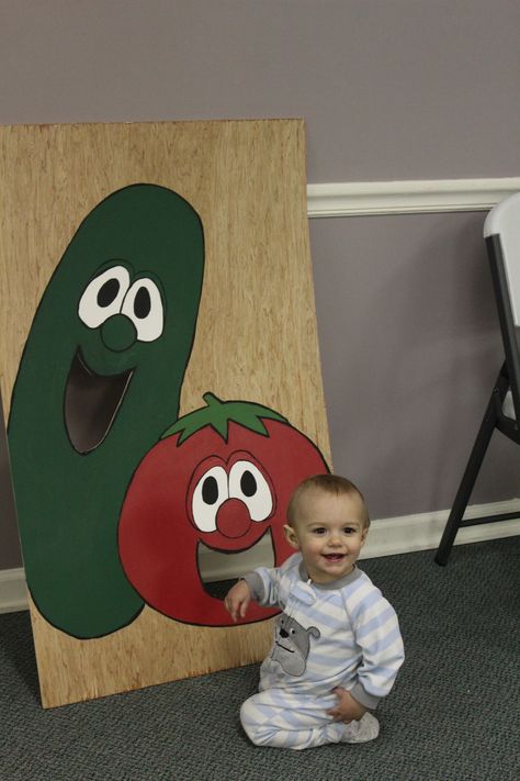 Veggie Tales Trunk Or Treat, Veggietales Birthday Party Ideas, Veggie Tales Cake, Veggie Tales Birthday Party, Veggie Tales Birthday, Veggie Tales Party, Veggie Tales, Harvest Party, Baby Birthday Party