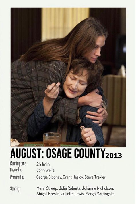 August Osage County, Osage County, Juliette Lewis, Abigail Breslin, Polaroid Poster, Running Time, George Clooney, Meryl Streep, Julia Roberts