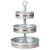 Check this out! Galvanized Tiered Tray, Metal Cupcake Stand, Winter Tray, Tiered Serving Tray, Three Tiered Tray, Tier Serving Tray, Tiered Serving Stand, Farmhouse Serving Trays, 3 Tier Stand