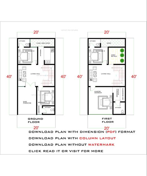 ✅✅✅✅DOWNLOAD PLAN PDF FORMAT 🆑🆑🆑CLICK READ IT OR VISIT TO DOWNLOAD #infintyraystudioplans #pinterest #floorplans #houseplans #3dplan 800 Sq Ft House Plans, 800 Sqft House, House Plan 3d, 800 Sq Ft House, 20x40 House Plans, Living Hall, Duplex House Plans, Simple House Plans, Duplex House