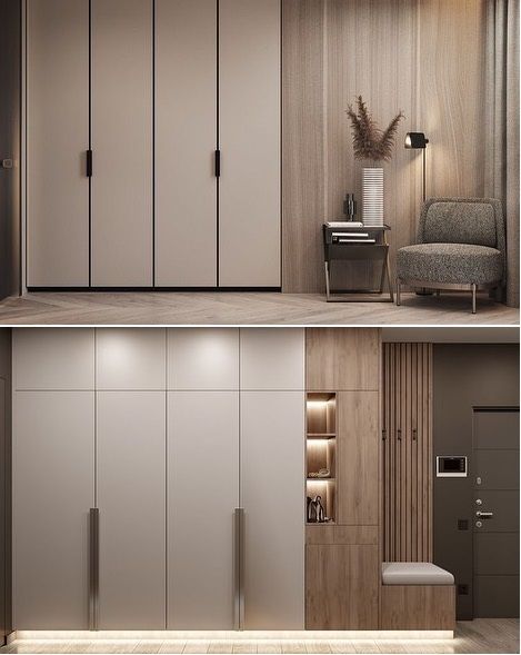 Unique Wardrobe Designs 🤩 | Swastik Doors & Interiors 🪵 | Гостиная в голубом цвете, Дизайн дома, Современный дизайн дома Wardrobe Beside Door, Unique Wardrobe Door Designs, Unique Wardrobe Design, Entrance Hall Wardrobe, Entrance Wardrobe, Wardrobe Aesthetic, Wardrobe Design Modern, Almirah Designs, Unique Wardrobe