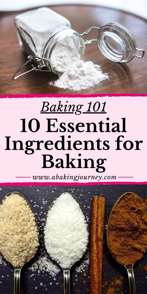 10 Essential Ingredients for Baking for Beginners! Whether you are completely new to baking or looking to expand your home baking skills, it all starts with one thing: the right Baking Ingredients! No Baking Hacks here, only the most essential baking tip ever: to begin baking, you will only require these 10 Basic Baking Ingredients any bakers should have in their kitchen. This is Baking 101 and where you should start if you are new to baking! Baking Essentials Ingredients, Beginner Baking Recipes, Poached Pears Recipe, Beginner Baking, Basic Baking, Baking For Beginners, Baking Tips And Tricks, Baking Secrets, Baking School